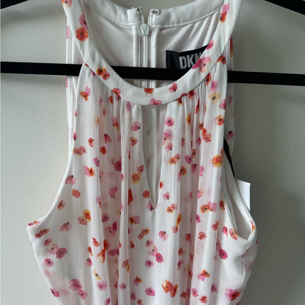 DKNY White and Pink Floral Dress